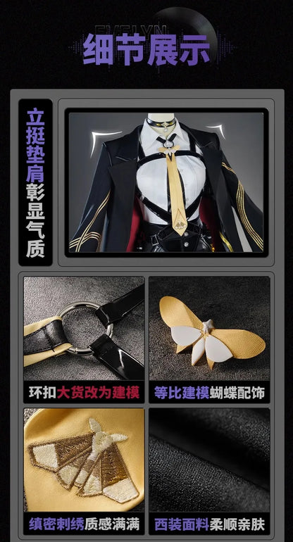 Zenless Zone Zero Evelyn Chevalier Cosplay Costume Wig Uniform Jacket Headwear Earrings Stars of Lyra Halloween Party Women Prop