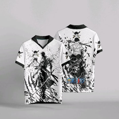 One Piece Zoro Anime Anime Y2k Korean Style Baseball Hockey T-shirt Retro Jersey Fashion Streetwear Anime Daily Unisex Tops Tees
