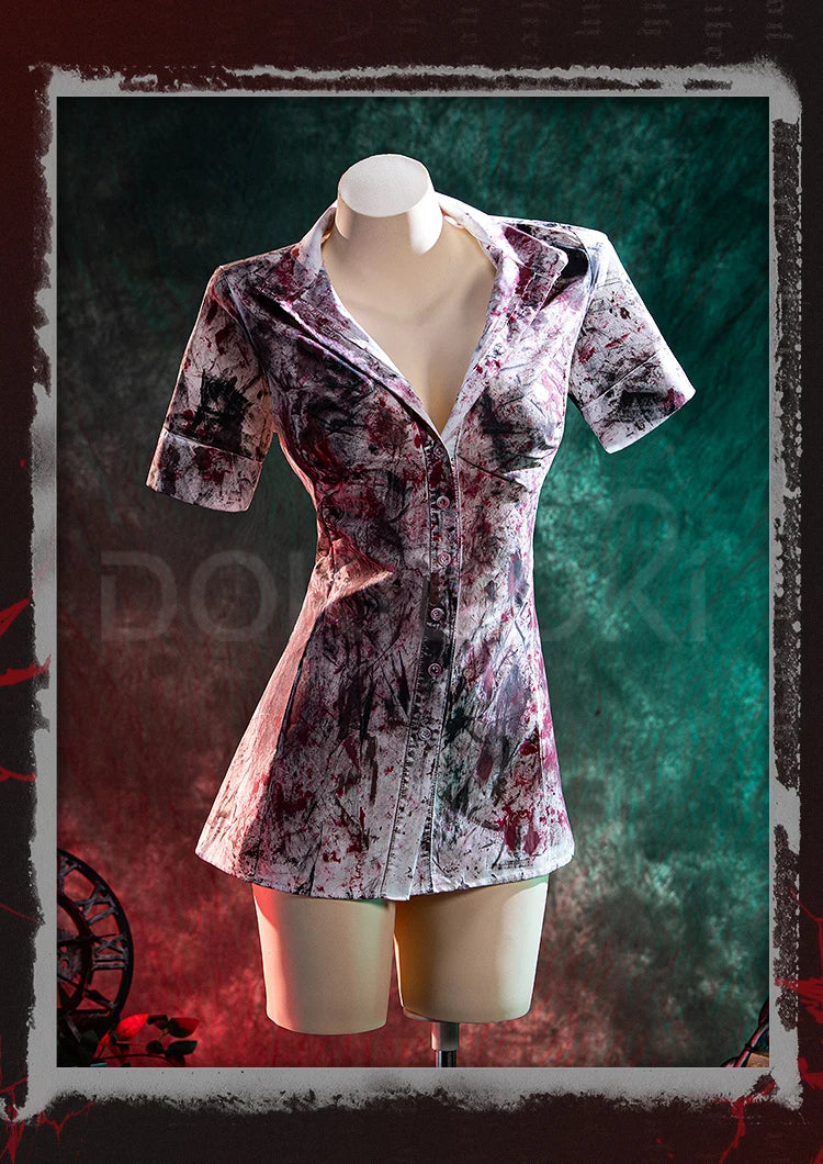 IN STOCK Bubble Head Nurse Cosplay Costume Game Cosplay【XS-3XL】DokiDoki-R Women Halloween Bloody Nurse Dress Mask Plus Siz