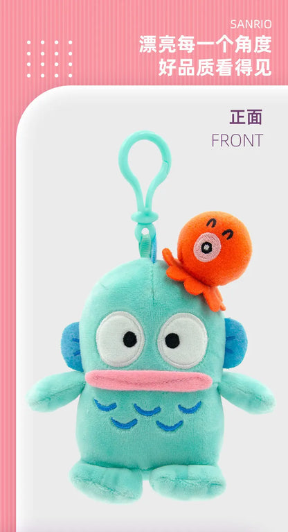 Sanrio Plushie Hangyodon Stuffed Plush Keychain Pendant Cartoon Doll Toys Soft PP Cotton Kawaii Bag Keyring Gifts For Girls Kids