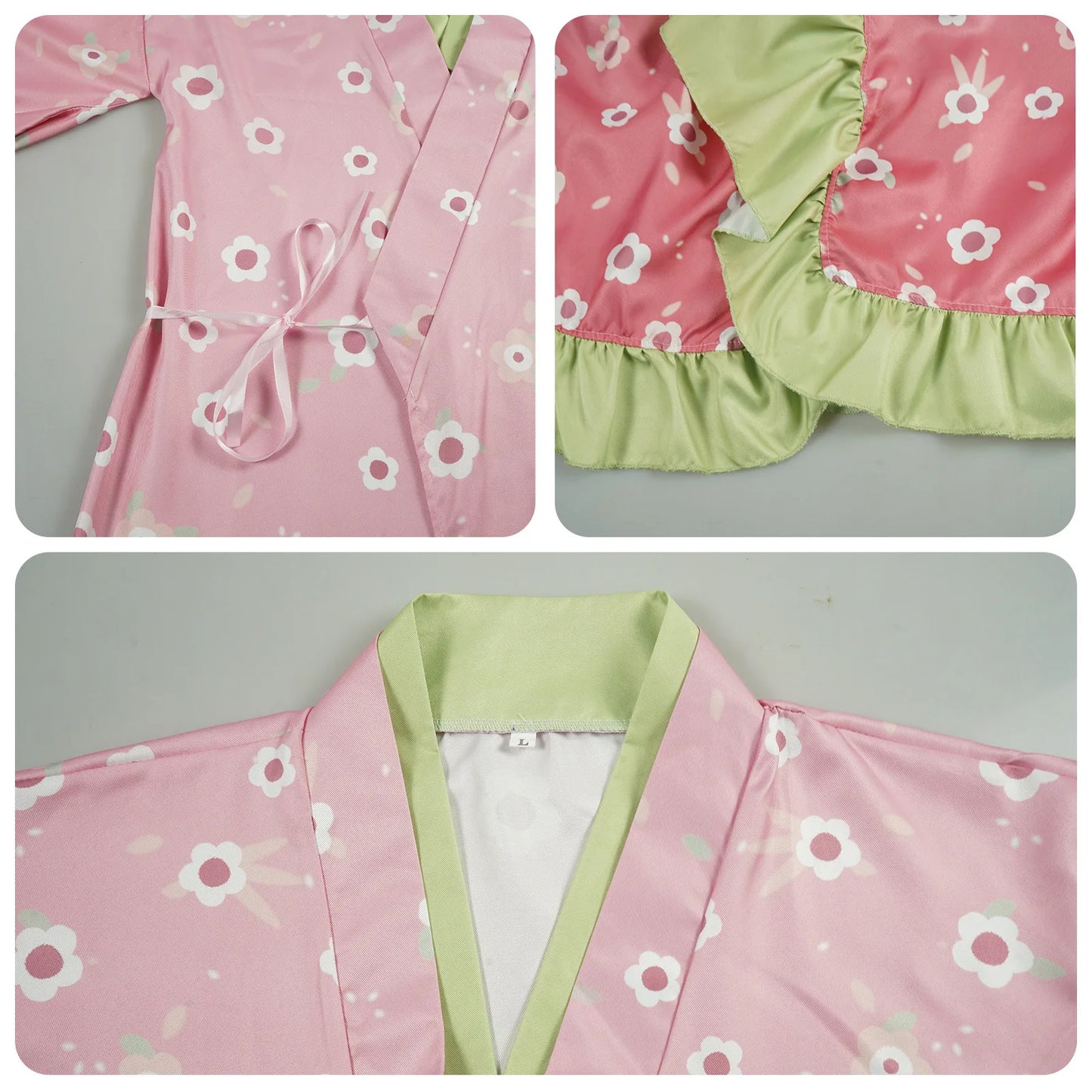 Kanroji Mitsuri Cosplay Costume Women Polyester Kimono Dress