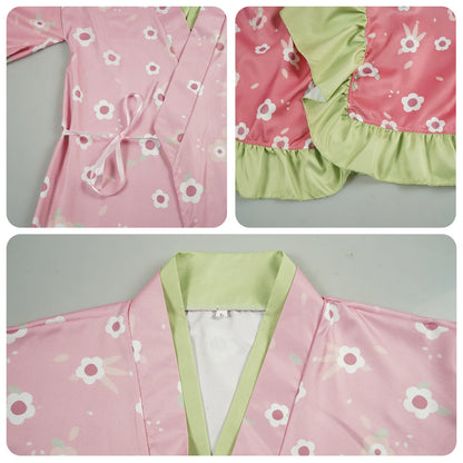Kanroji Mitsuri Cosplay Costume Women Polyester Kimono Dress