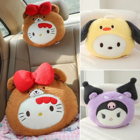 Sanrio Lovely Hello Kitty Headrest Back Cushion Chair Lumbar Support Car Seat Decor My Melody Kuromi Throw Pillow Gifts Girl