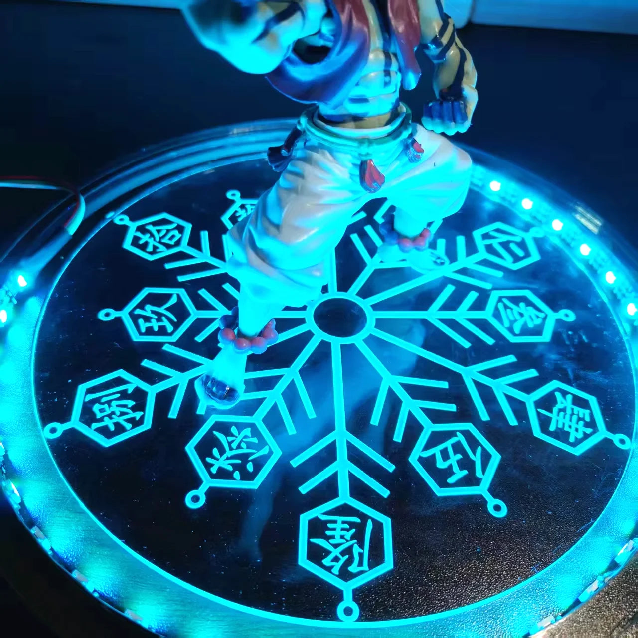 Anime Demon Slayer Kimetsu no Yaiba Infinity Castle Akaza Action Figure Compass Needle Skill DIY LED Light Model Fgurine