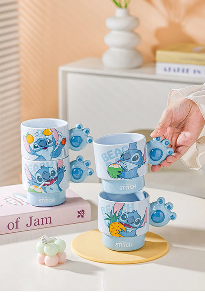 Disney Stitch Mug Office Coffee Cup Stackable Ceramics Mugs High Value Couple Water Cups Student Hot Water Cup Festival Gift