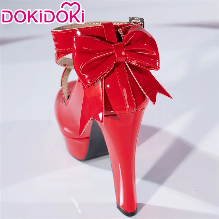 IN STOCK Kaname Madoka Shoes Anime Cosplay DokiDoki Women Red Cute Cosplay Shoes Kaname Madoka Cosplay