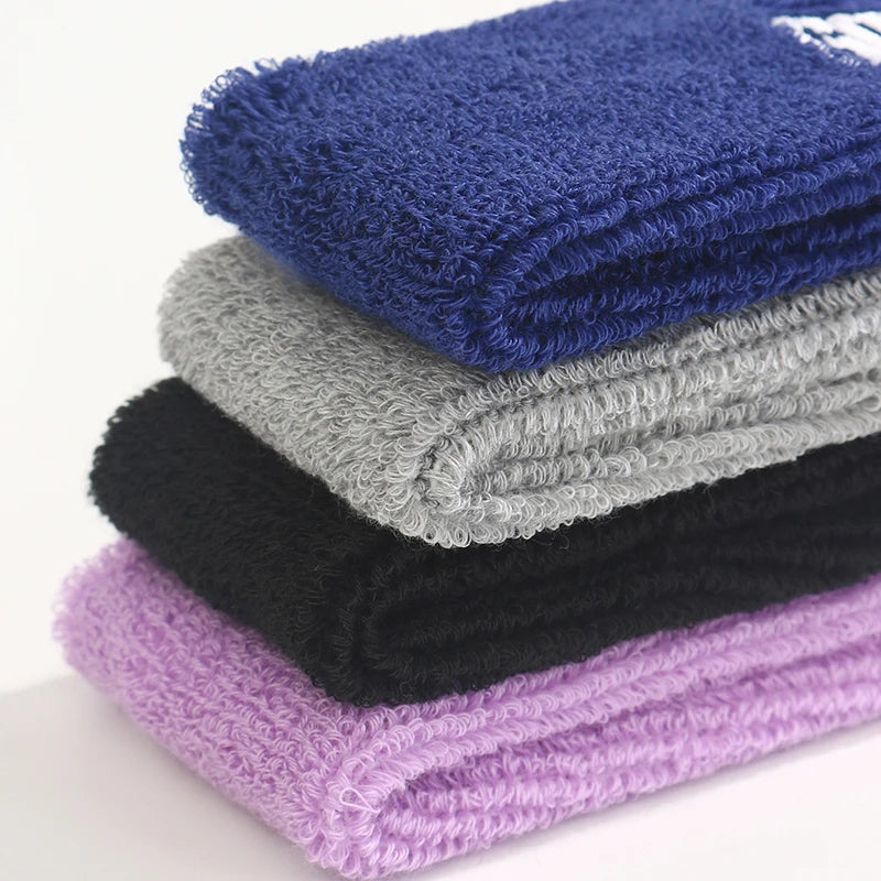 Sports Fitness Cotton Knitted Headband Sweat-Absorbent Breathable Towel for Tennis Badminton Basketball Cycling Running