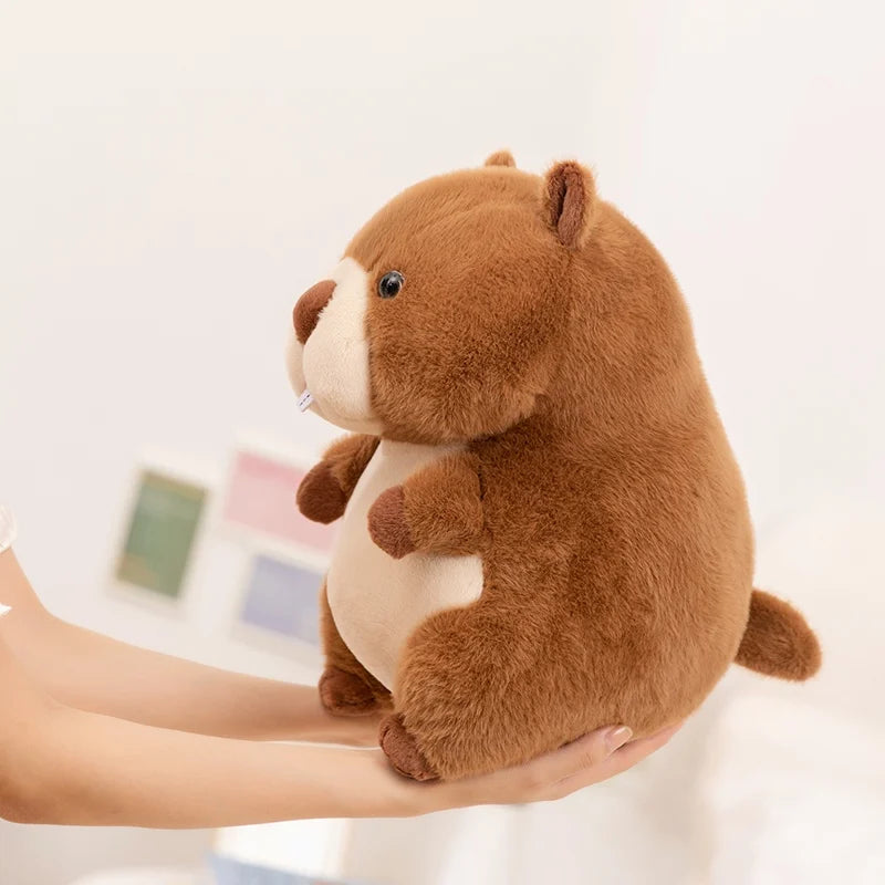 Kawaii Stuffed Animal Marmot Plush Pillow Chubby Cute Groundhog Plushies Soft Toy Huggable Sleep Pillow Cushion