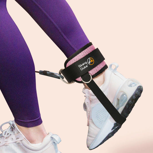 1PC Padded Neoprene Ankle Strap with Double D-Ring for Cable Machines Gym Workouts Leg Extensions - Pink