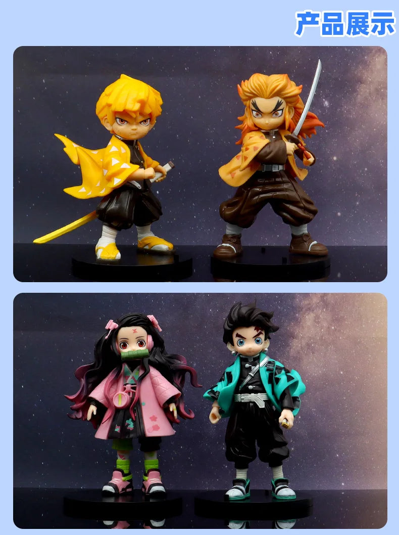 Anime Demon Slayer Tanjirou Nezuko Hashibira Inosuke Kyoujurou Action Figure PVC Model Statue doll Toy Desk Decor Collectio Gift