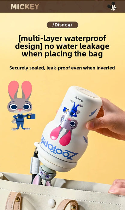 Anime Figure Stitch Coffee Mug Student Thermos Mug 350ml Thermos Cup Mickey Nick Judy Thermal Water Bottle Vacuum Flasks Gift