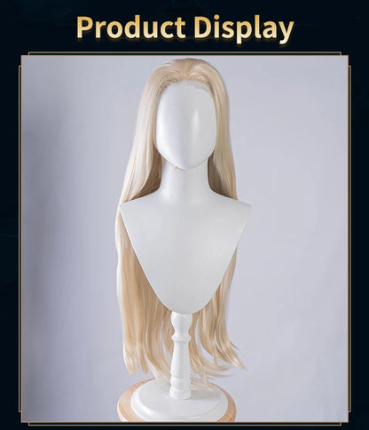 UWOWO Evelynn Wig Game  League of Legends/LOL Coven Evelynn Cosplay Wig Lace wig Lace hair Long Hair Yellow Hair 90CM New Style