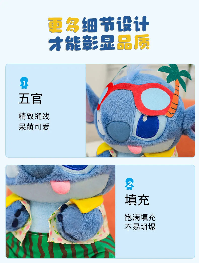 Disney 60cm Summer Watermelon Stitch Kawaii Plush Toy Cartoon Cute Soft Pillow Home Decoration Doll Children's Christmas Gifts