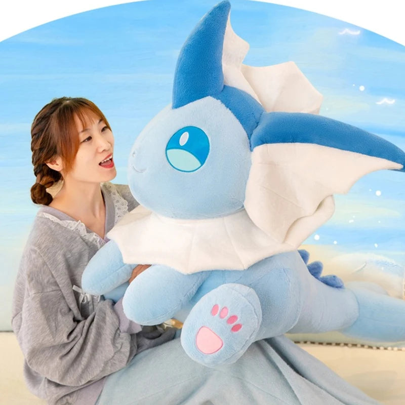 30/80cm Vaporeon Pokemon Eevee Large Plush Toys Aquali Doll Cute Ornament Stuffed Plushie Pillow Pokémon Gift for Children
