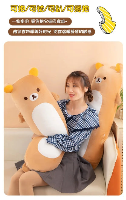 60/80/100cm Big Size Rilakkuma Kawaii Anime Plush Stuffed Doll Cartoon Room Decor Plush Pillow Children's Holiday Gift