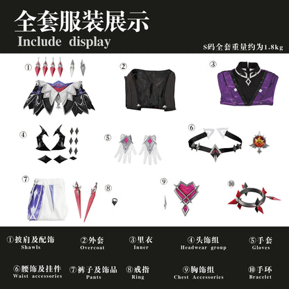 Genshin Impact Durin Cosplay Costume Wig Uniform Game Role Play Outfit Headwear Halloween Party for Women Men Carnival Cos Props