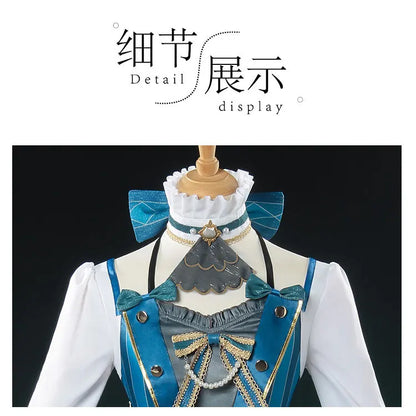 Genshin Impact Lynette Cosplay Costume Wig Dress Uniform Hat Magician Outfit Fontaine Halloween Party for Women Girls Game Props