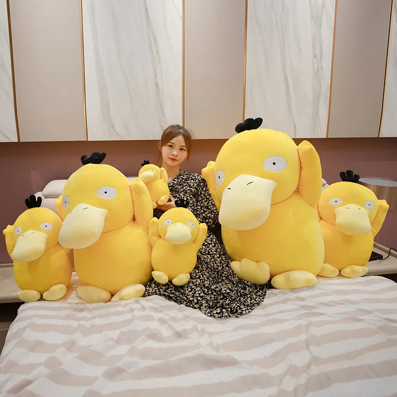 Super Big Size 100cm Pokemon Psyduck Plush Toy Soft Yellow Duck Doll Stuffed Animal Plush Toy Gift for Girlfriend Present Pillow