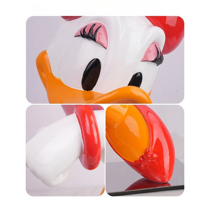 Disney Anime Figuras Donald Duck Daisy Statue Cartoon Cute Resin Model Crafts Desktop Decor Disney Toys for Kids Sculpture Gift