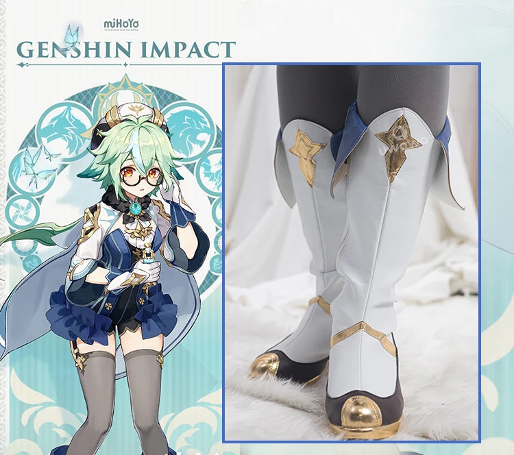 UWOWO Genshin Impact Shoes Sucrose Shoes Anemo Mondstadt Female Cosplay Shoes