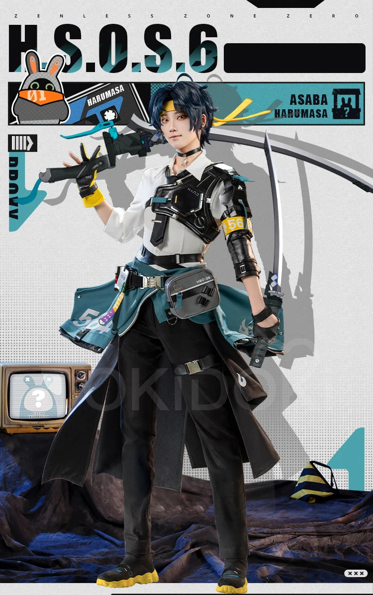 IN STOCK Asaba Harumasa Cosplay Costume Game Zenless Zone Zero Cosplay DokiDoki-SR Men Halloween Costume ZZZ Asaba Cosplay Wig