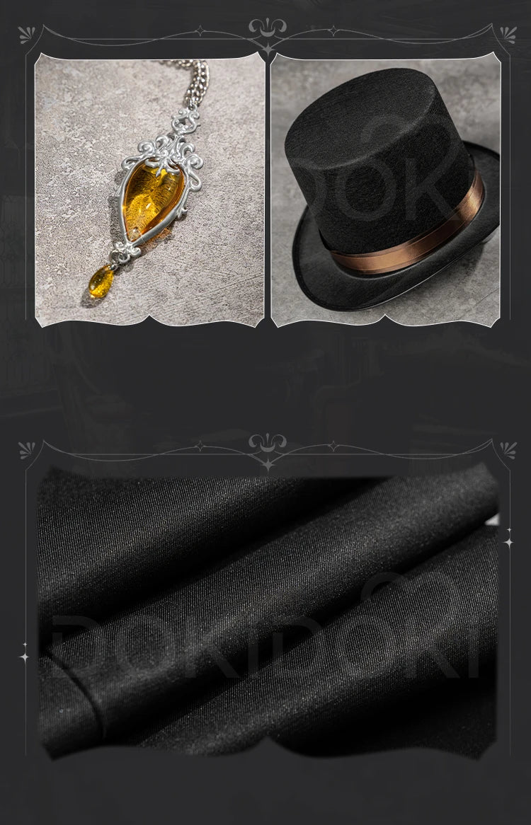 IN STOCK Klein Moretti Cosplay Costume Anime Lord of the Mysteries DokiDoki-SR Men Black Suit Klein Moretti Cosplay Hat