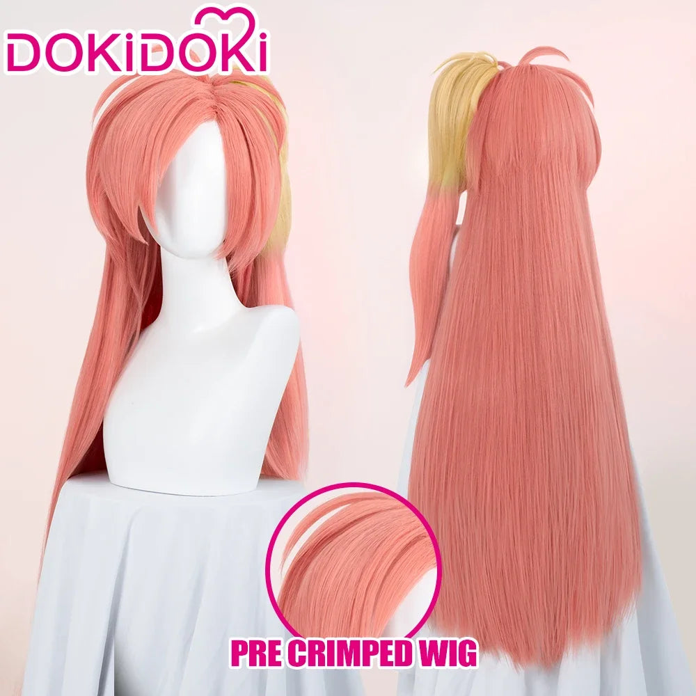 IN STOCK Vaggie Cherry Boom Lillth Morningstar Wig Anime DokiDoki 100cm Long Hair Lillth Cosplay Pre Crimped Wig Free Cap