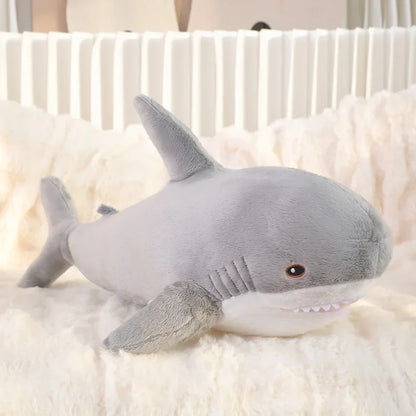 55-140cm Stuffed Lifelike Shark Plush Toy Stuffed Headed Shark Fierce Sea Animals Hug Throw Pillow Cushion for Boy Birthday