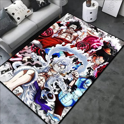 One Piece Figure Animes Rug Shanks Zoro Luffy Popular Style Nika Customize Cartoon Rug Handmade Carpet Area Rug for Home Decor