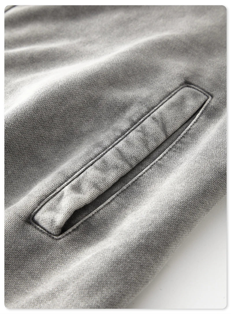 ZODF New Winter Washed Double Zipper Jackets For Men Unisex Loose Heavy Weight 450gsm Raglan Sleeve Cotton Coats HY0654