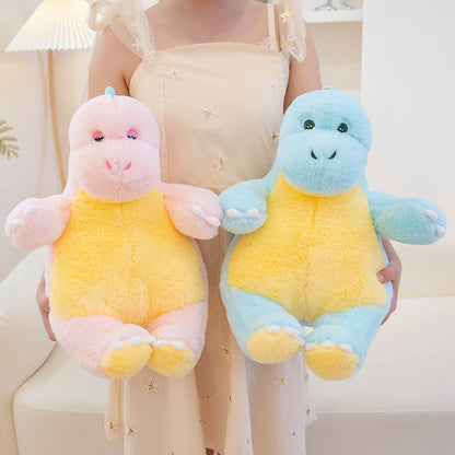 New Candy Sweet Color Cartoon Dino Plush Toy Pink Blue Dinosaur Soft Doll Large Sleep Hug Pillow Bedroom Home Decoration