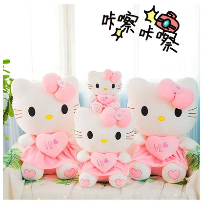 25-55cm Aoger Cute Hello Kitty Plush Stuffed Toys Cartoon Plushie Doll Soft Stuffed Pillow Toys For Children Birthday Xmas Gifts