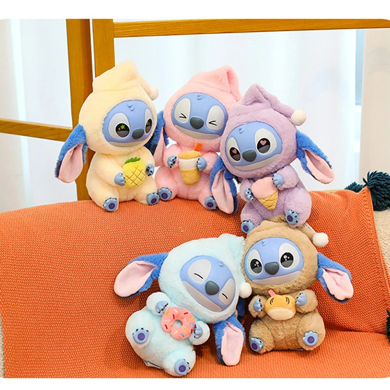 25cm Disney Lilo and Stitch Plush Toy Cartoon Anime Stuffed Kawaii Stich Key Chain Pendant Doll Plushie Kids Birthday Xmas Gifts
