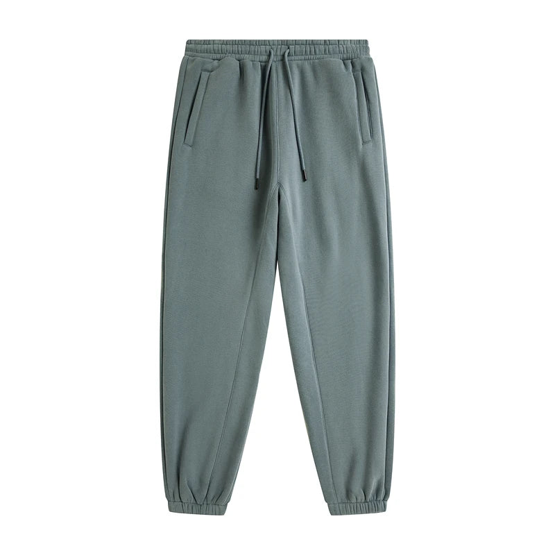 ZODF Unisex 345gsm Fleece Sweatpants Loose Fit Retro Hip Hop Winter Joggers HY0005 - Grey Blue / XXL / China Mainland