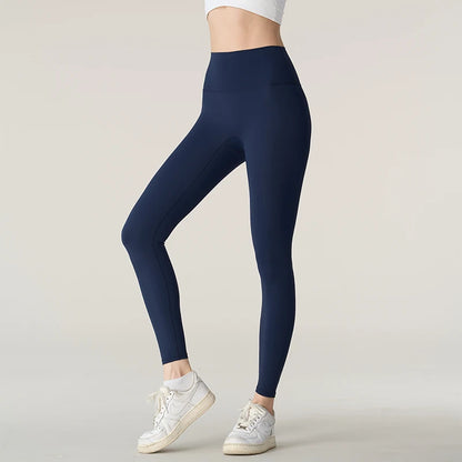 Summer Hot Sale Women’s High Waisted Hip Lifting Breathable Yoga Leggings for Running Cycling Fitness - Navy Blue / S