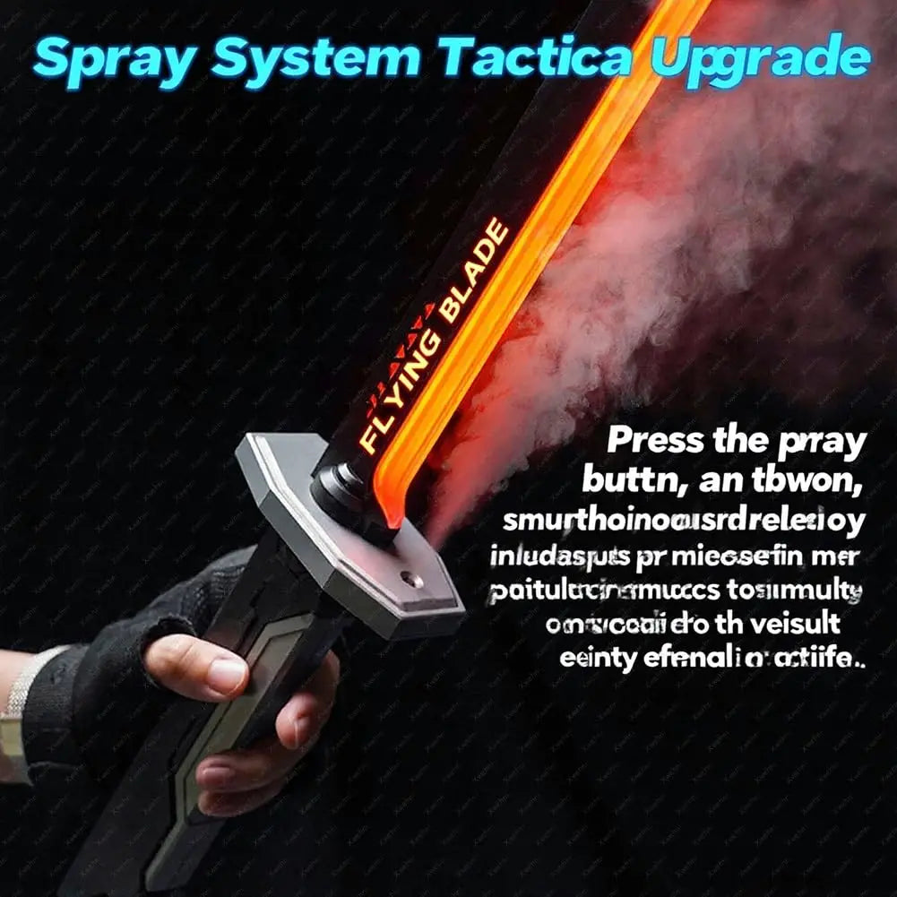 Colorful Streamer Glowing Sparkblade Sword Toy with Spark & Smoke Effects – Collectible Cosplay Katana Prop