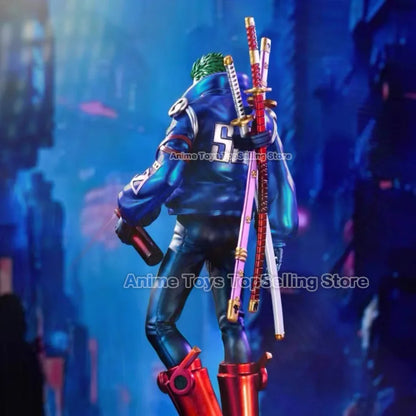 24cm Anime One Piece Figure Roronoa Zoro Team Staff Captain Figure Germa 66 Zoro PVC Statue Collectible Model Toys Gifts