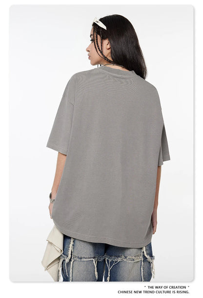 ZODF New Spring Summer 200gsm Washed Cotton T Shirts For Men Unisex Women Retro Casual Basic Solid T-Shirt Brand Tees HY0775