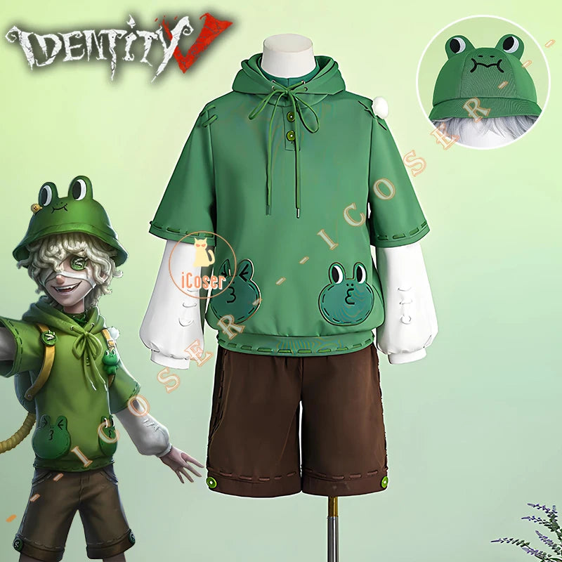 Identity V Fire Investigator LEONARD Cosplay Costume Wig Green Uniform Hat Florian Brand Halloween Party for Women Men Carnival