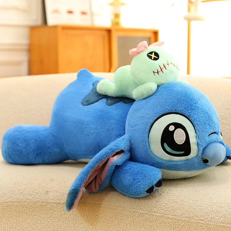 40-100cm Disney Lilo and Stitch Plush Stuffed Toys Cartoon Anime Plushie Lying Stich Doll Soft Pillow Xmas Birthday Gift for Kid