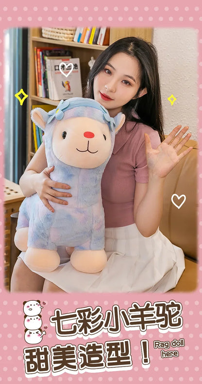 35-45cm Kawaii Fantastic Rainbow Colorful Plush Alpaca Stuffed Animals Doll Decoration Birthday Gifts Soft Pillow Children Gift