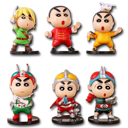 New 8cm Crayon Shin-chan Cos Anime Game Characters Action Figure Anime Figurine Pvc Collection Model Toys Kids Gifts ﻿