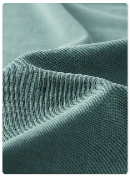 ZODF New Autumn Men's 260gsm 100% Cotton T Shirts Unisex Retro High Street Loose Washed Solid Tees Streetwears HY0376