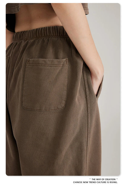 ZODF 2023 Spring Men 380gsm Washed Cotton Pants American Retro Unisex Loose Edge Oversized Straight Trousers Streetwears HY0537