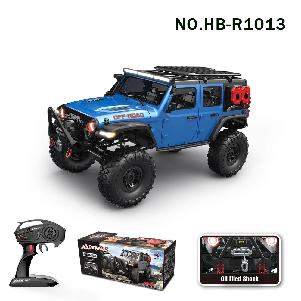 1/10 RC Car HB RTR R1011 Remote Control Vehicle 2.4G Full Proportional Rock Crawler LED Light 4WD Off-Road Climbing Truck Toys