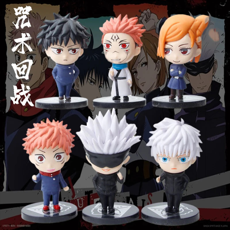 6Pcs/set Jujutsu Kaisen Anime Figure Gojo Satoru Yuji Itadori Figure Doll Toy Action Figure Yuji Itadori Fushiguro  Model Toys