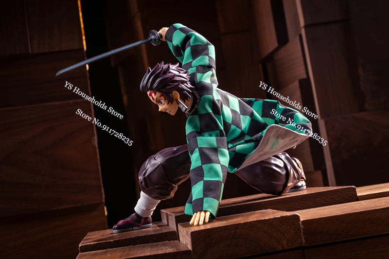 1/12 Kamado Tanjirou Flame Plaid Windbreaker Tomioka Giyuu Spout Matching Color Toy Accessory For Shf Anime Demon Slayer Soldier
