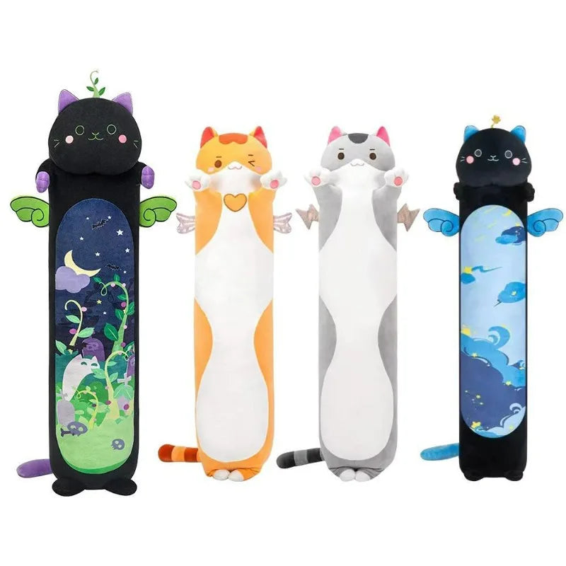 New Long Cat Plush Pillow Wings Colorful Sofa Pillow Bed Pillow Doll Plush Toy Doll Children's Birthday Christmas Gift