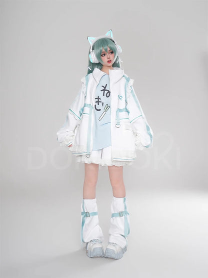 Rinn Mikuu Cosplay Costume DokiDoki-R Mikku Rinn Cosplay Women Cute Black Green Costume Set Mikuu Rinn Cosplay