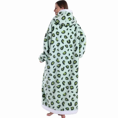 Woman Towel Robe Home Clothes Long Winter Warm Thick Bathrobe Soft Fluffy Pullovers Man Loungewear Pjs Oversized Hoodie Blanket